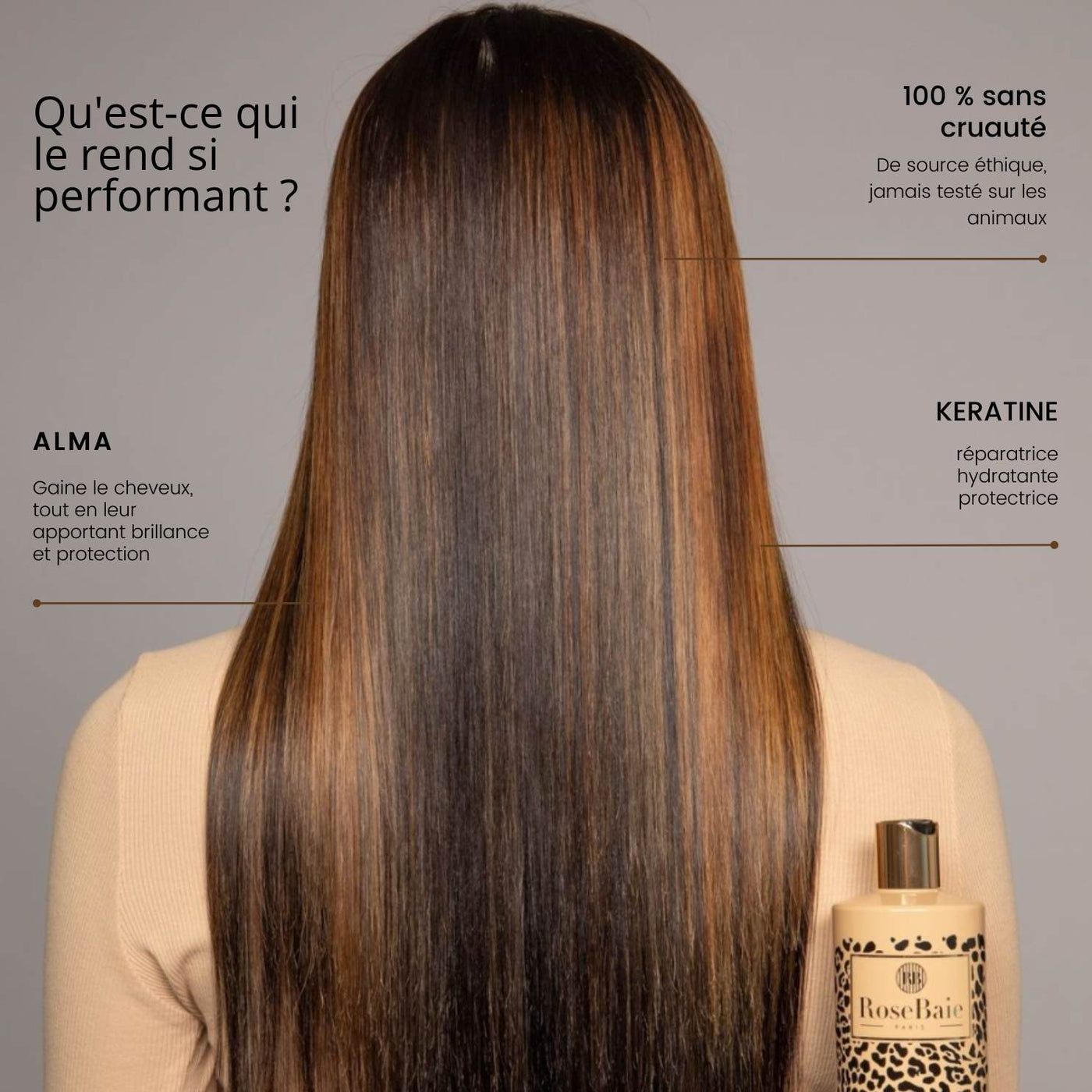 ROSEBAIE - DUO KERATINE & AMLA - 1 SHAMPOING 500ML + 1 MASQUE 500ML + 1 CHOUCHOU