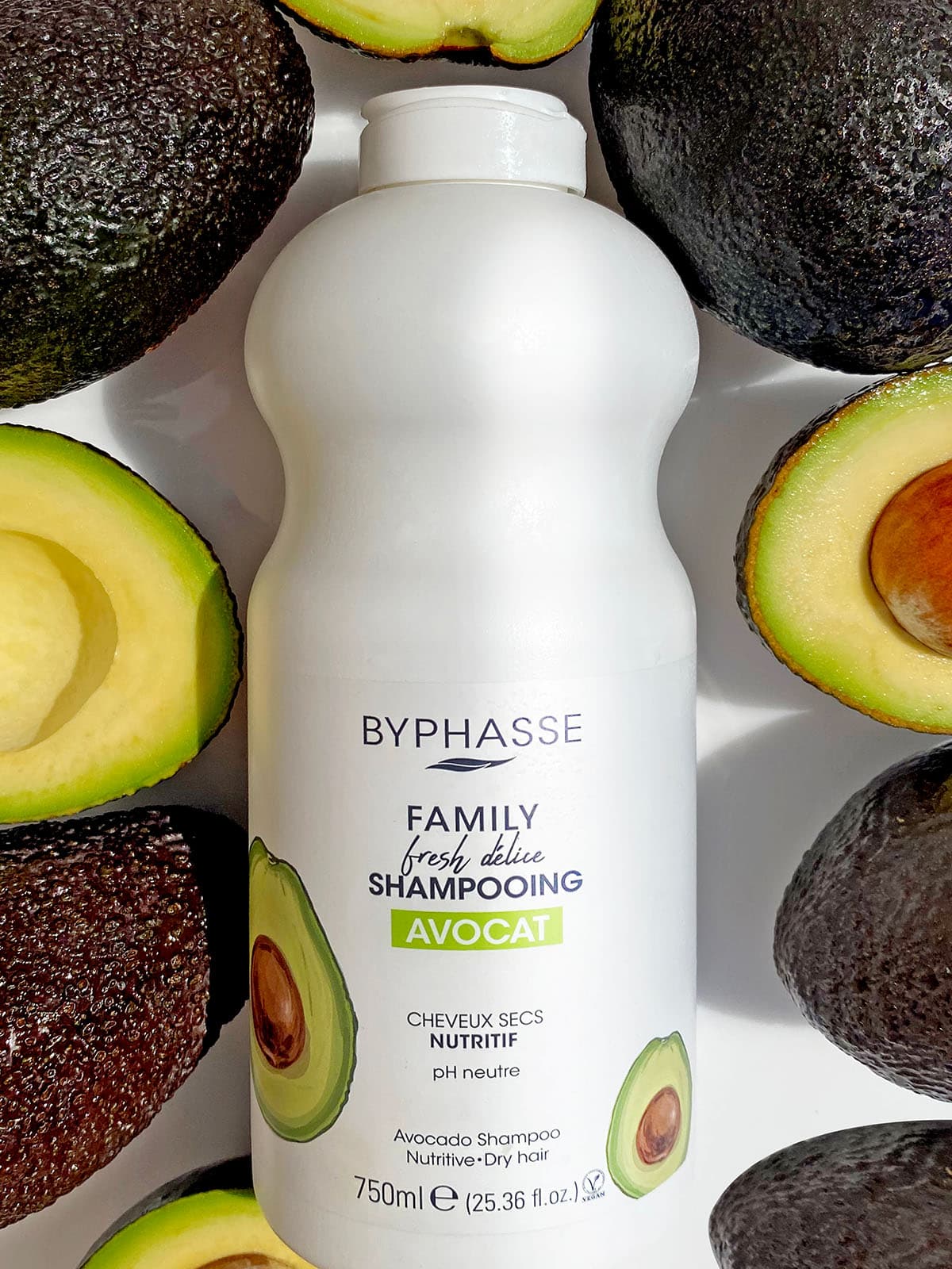 BYPHASSE-SHAMPOING CHEVEUX SECS FAMILY AVOCAT 750ML + 35 DISQUES OFFERTS