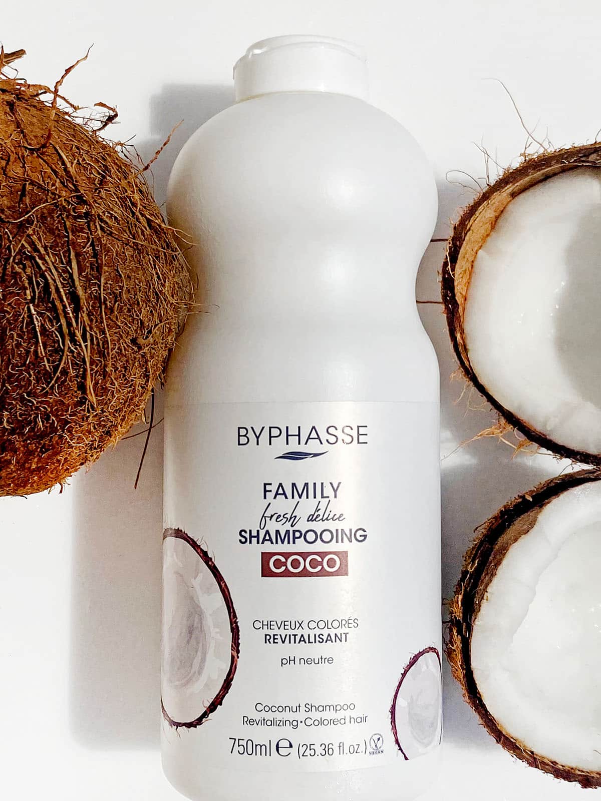 BYPHASSE - SHAMPOING CHEVEUX COLORES FAMILY COCO 750ML + 35 DISQUES OFFERTS