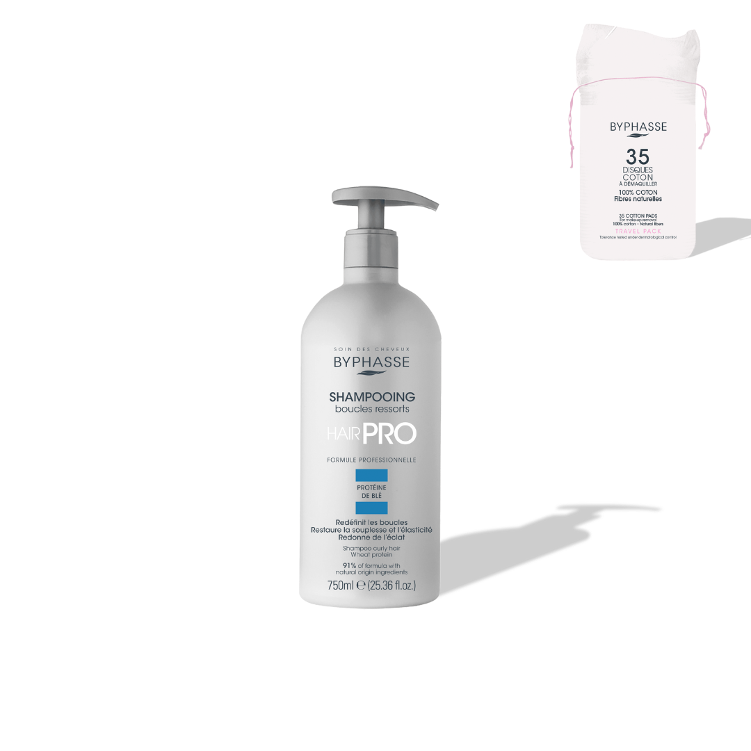 BYPHASSE - SHAMPOING BOUCLES RESSORTS HAIR PRO 750ML + 35 DISQUES OFFERTS