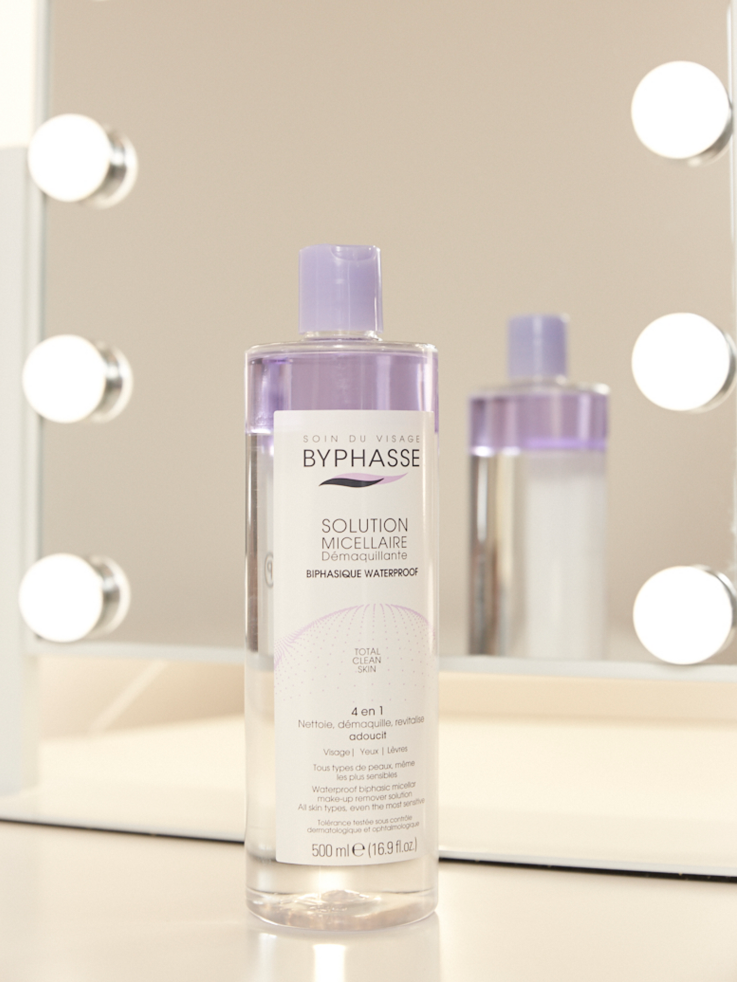 BYPHASSE - SOLUTION MICELLAIRE DEMAQUILLANTE 500ML + 35 DISQUES OFFERTS