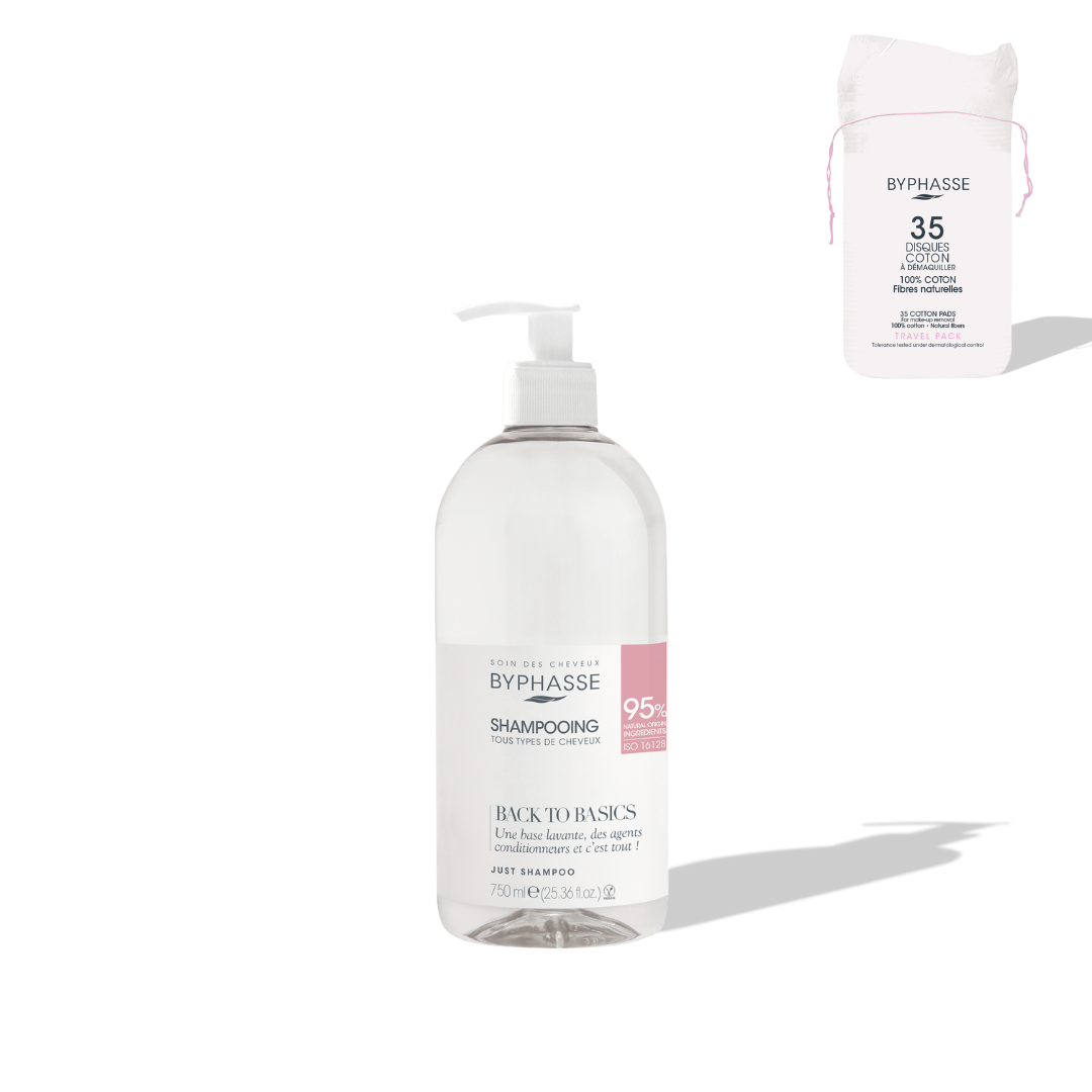 BYPHASSE - SHAMPOING BACK TO BASICS - 750 ml + 35 DISQUES OFFERTS