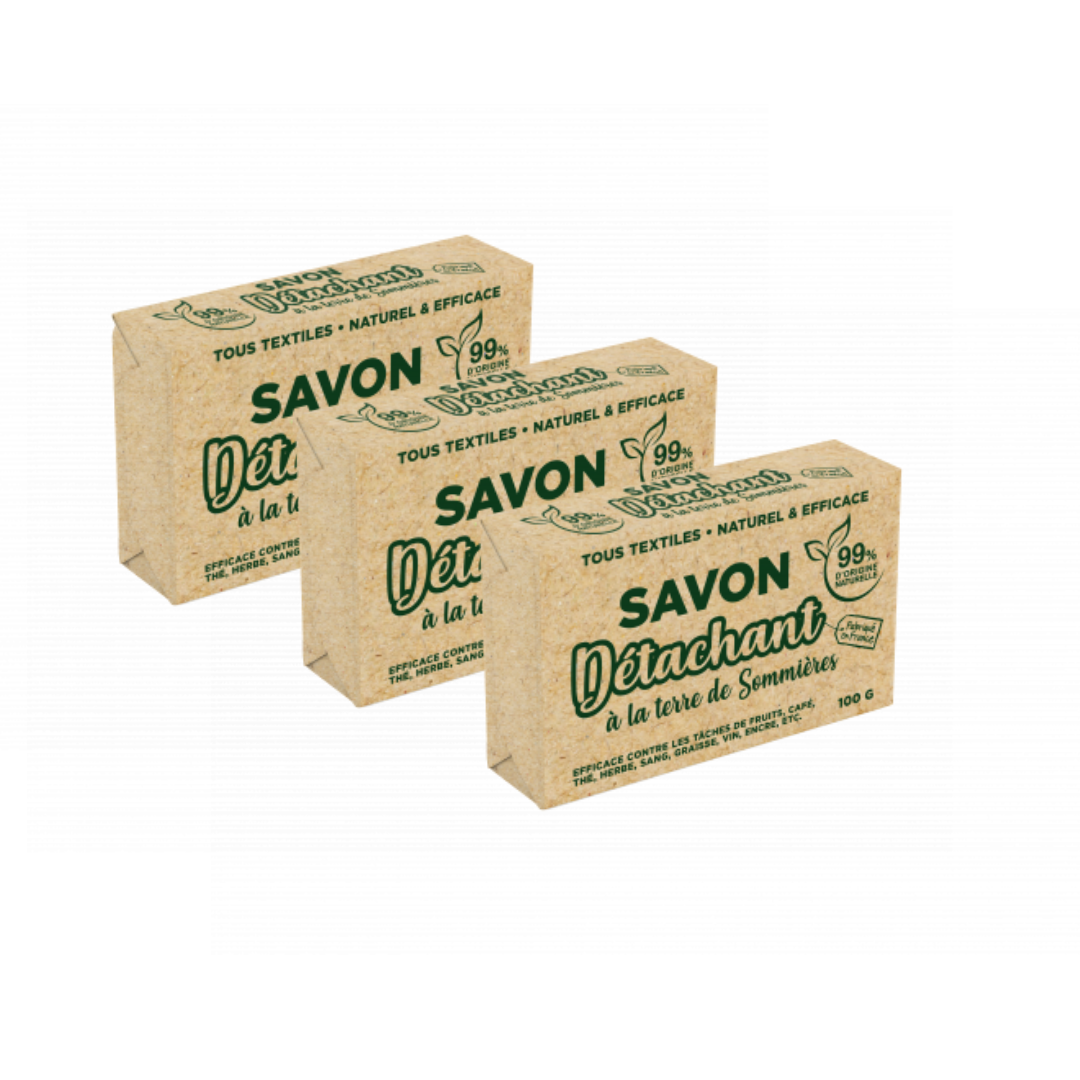 MKL - LOT DE 3 SAVONS DETACHANTS A LA TERRE DE SOMMIERES- 3X100G