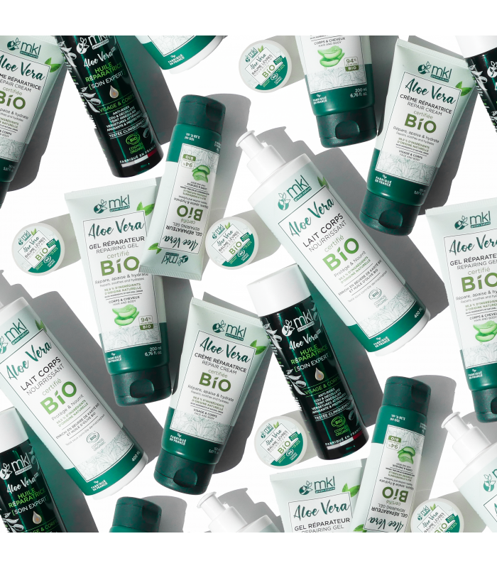 MKL - LOT DE 2 GELS REPARATEURS ALOE VERA BIO 100ML + 1 EAU MICELLAIRE 100ML OFFERTE*