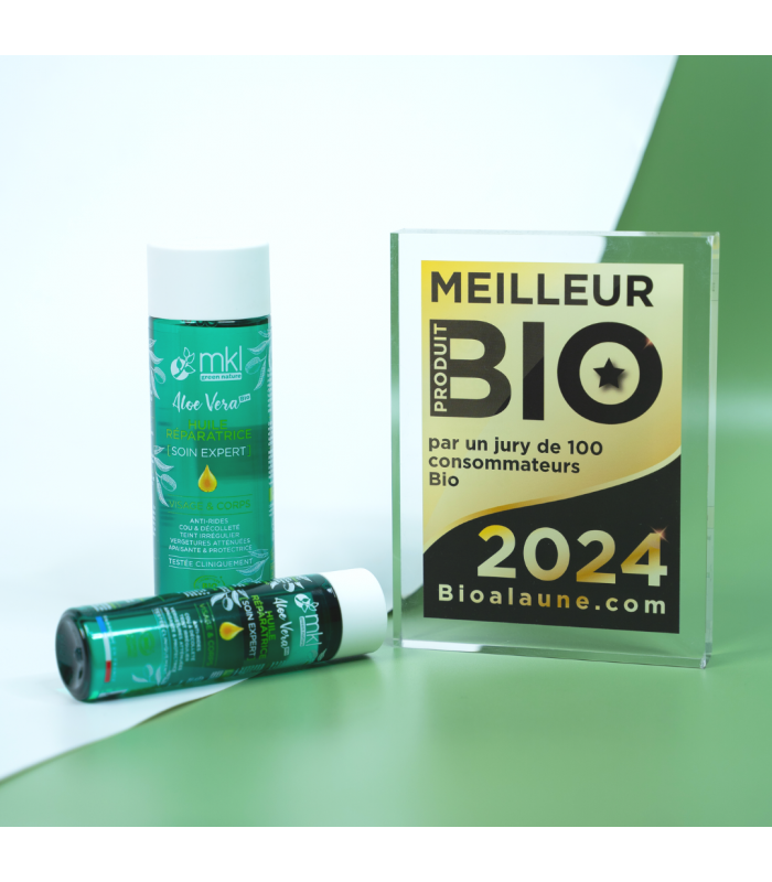 MKL - LOT DE 2 HUILES REPARATRICES ALOE VERA 2X200ML + 1 EAU MICELLAIRE OFFERTE
