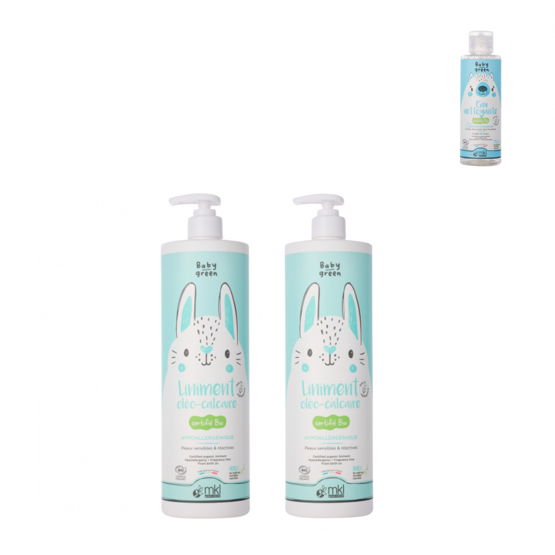MKL - LOT DE 2 LINIMENTS OLEO-CALCAIRE 2X900ML + 1 EAU MICELLAIRE 100ML OFFERTE