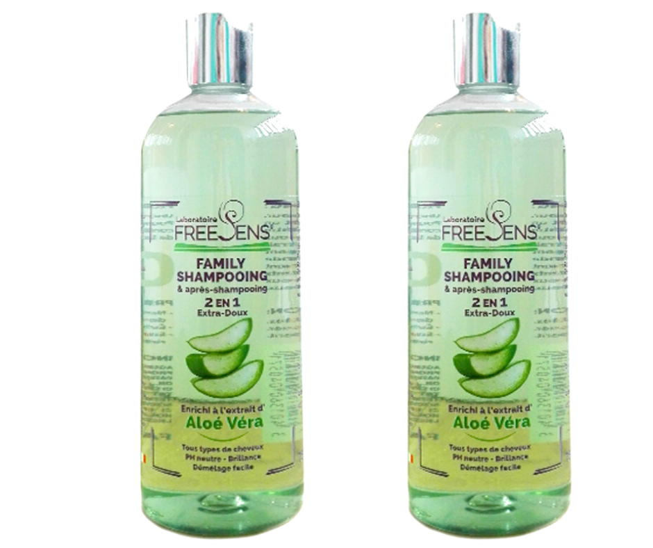 FREESENS - LOT DE 2 SHAMPOING FAMILY 2EN1 ALOE VERA - 2X750ML