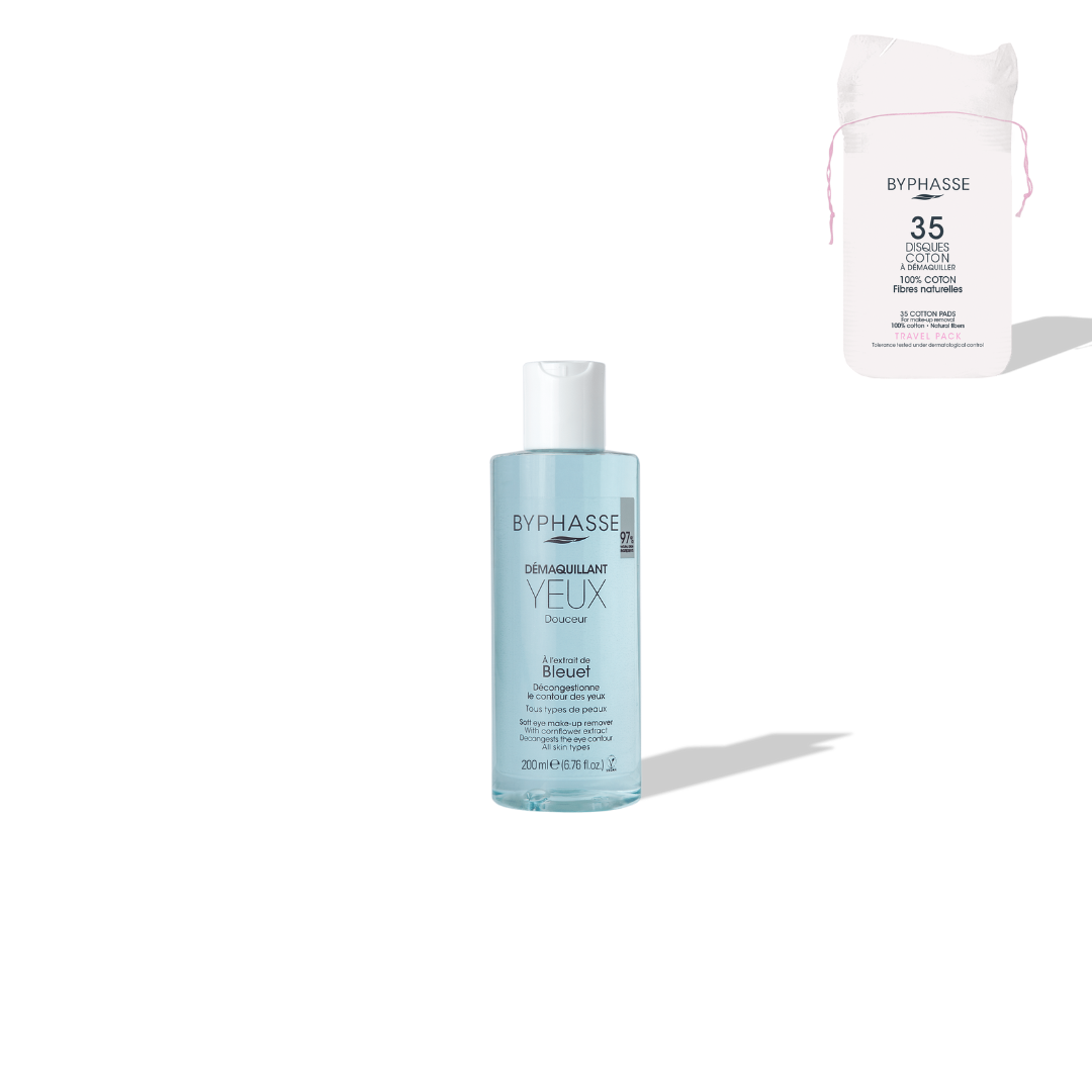 BYPHASSE - DEMAQUILLANT YEUX DOUCEUR 200ML + 35 DISQUES OFFERTS