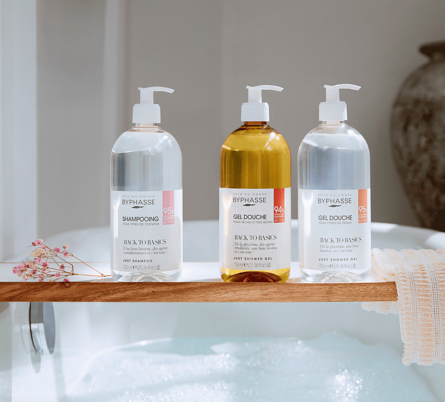 BYPHASSE - SHAMPOING BACK TO BASICS - 750 ml + 35 DISQUES OFFERTS