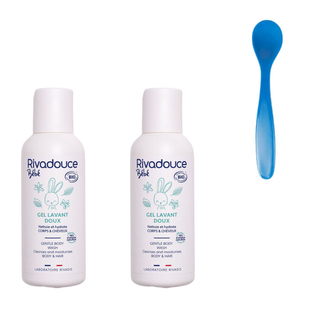 RIVADOUCE - DUO GEL LAVANT BIO - 2X75 ML + 1 CUILLERE OFFERTE*