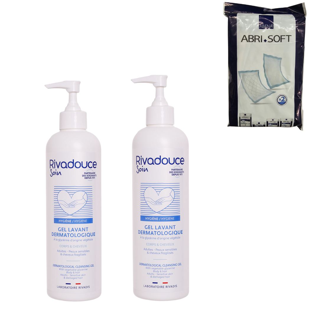 RIVADOUCE - DUO GEL LAVANT DERMATOLOGIQUE 2X500ML + 2 ALESES OFFERTES