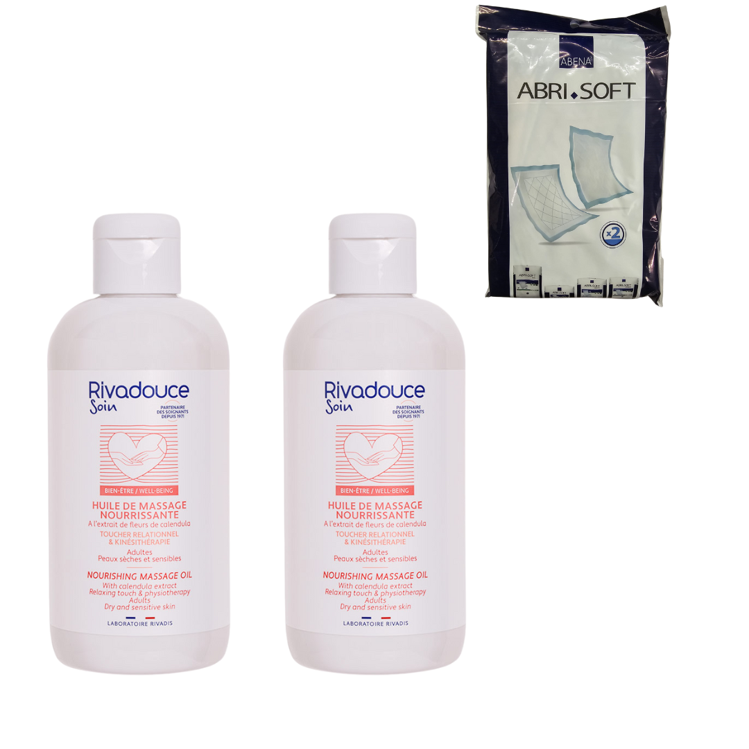 RIVADOUCE - DUO HUILE DE MASSAGE NOURISSANTE 2X250ML + 2 ALESES OFFERTES
