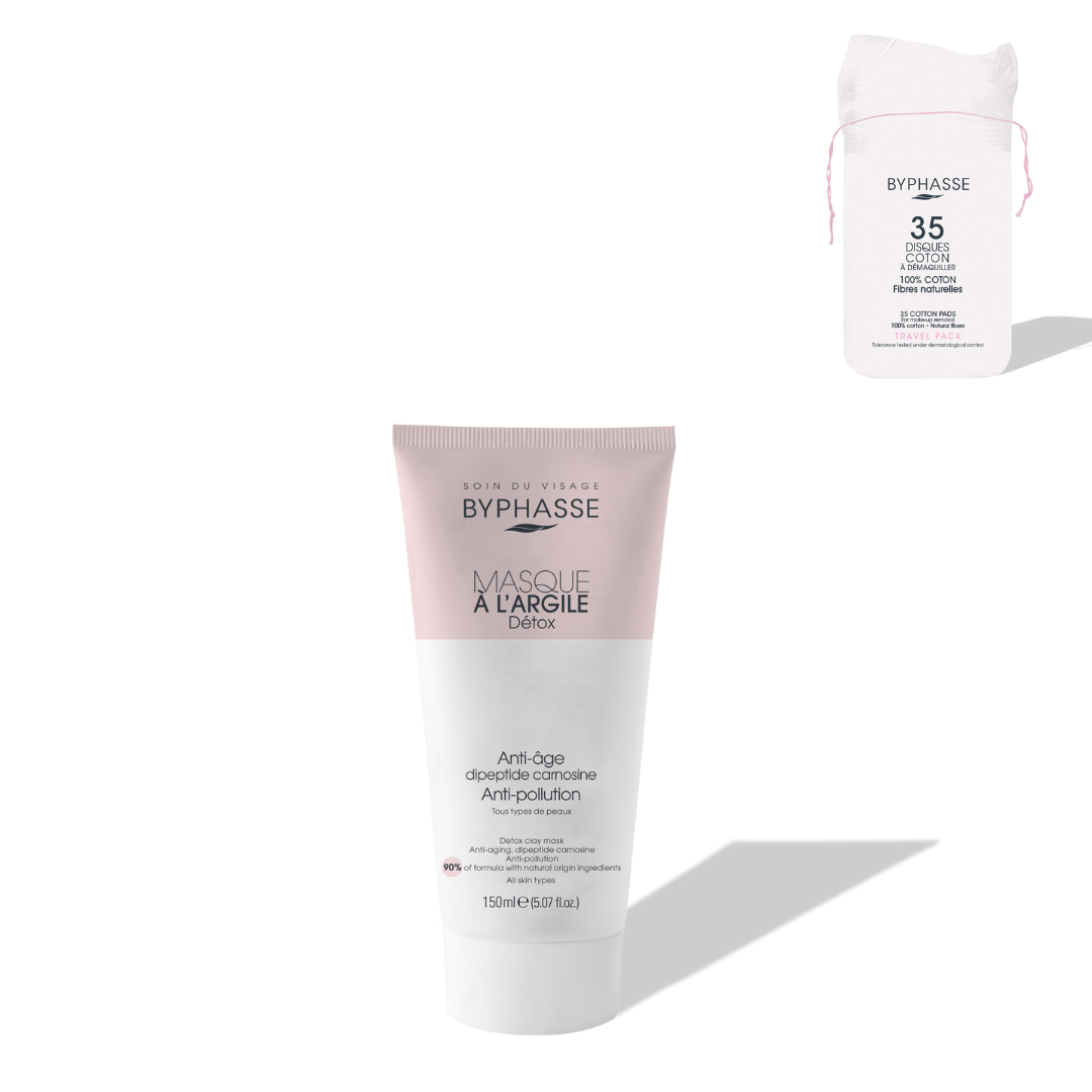 BYPHASSE - MASQUE A L'ARGILE DETOX 150ML + 35 DISQUES OFFERTS