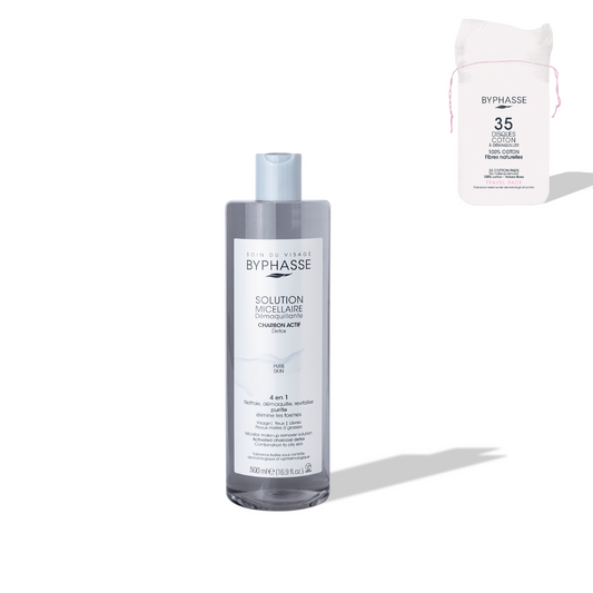 BYPHASSE - SOLUTION MICELLAIRE DEMAQUILLANTE 500 ML + 35 DISQUES OFFERTS
