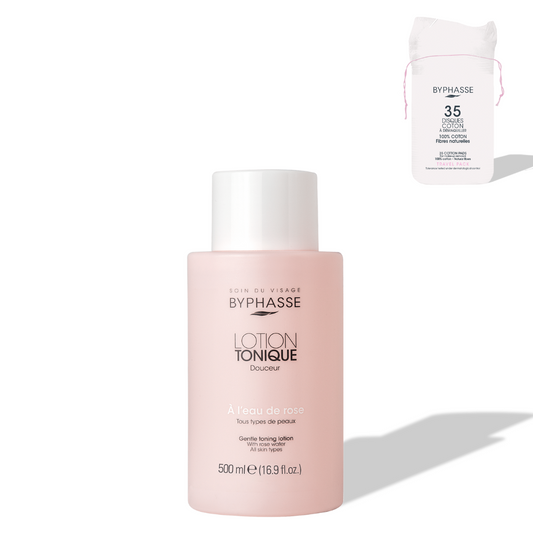 BYPHASSE - LOTION TONIQUE 500 ML TOUS TYPES DE PEAUX + 35 DISQUES OFFERTS