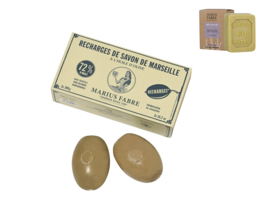 MARIUS FABRE - 2 RECHARGES SAVON DE MARSEILLE ROTATIF - 2X290G + 1 SAVONNETTE 40G OFFERTE
