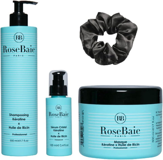 ROSEBAIE - RICIN - Shampoing 500 ml + Masque 500 ml + Sérum 100 ml + 1 chouchou offert*