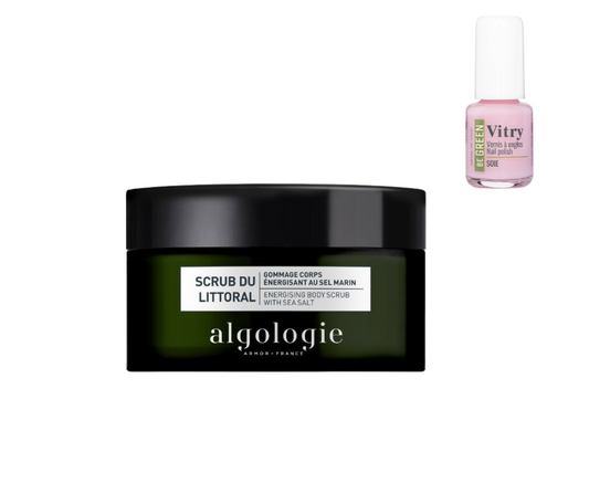 ALGOLOGIE - SCRUB DU LITTORAL- GOMMAGE CORPS ENERGISANT AU SEL MARIN - 200ML + 1 VERNIS VITRY OFFERT*