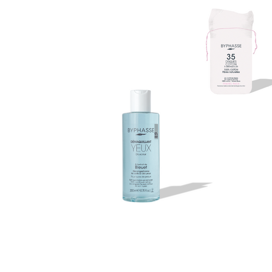 BYPHASSE - DEMAQUILLANT YEUX DOUCEUR 200ML + 35 DISQUES OFFERTS